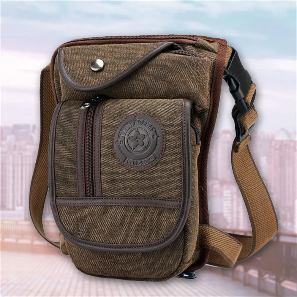 

2024 Hip Belt Drop Leg Bag Shoulder Men Fanny Pack Travel Hiking Canvas Waist Thigh Pouch