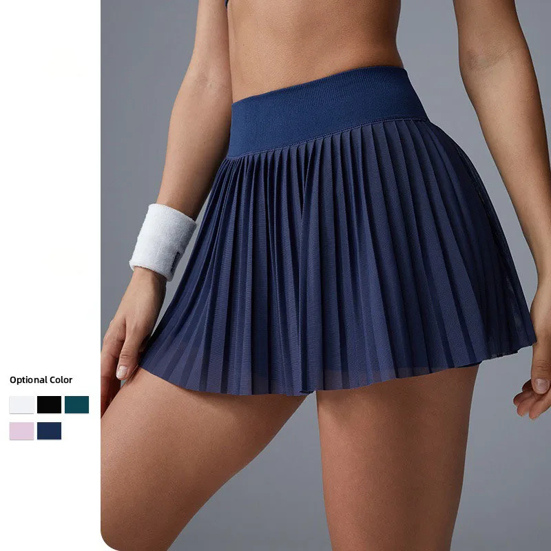 

Quick Drying Tennis Short Mini Skirts with Pockets Women's Yoga Skirts Breathable Gym Skirts High Waist Running Sports Shorts