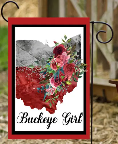 Buckeye Girl Garden Flag* Top quality *Double Sided *By Flags Galore