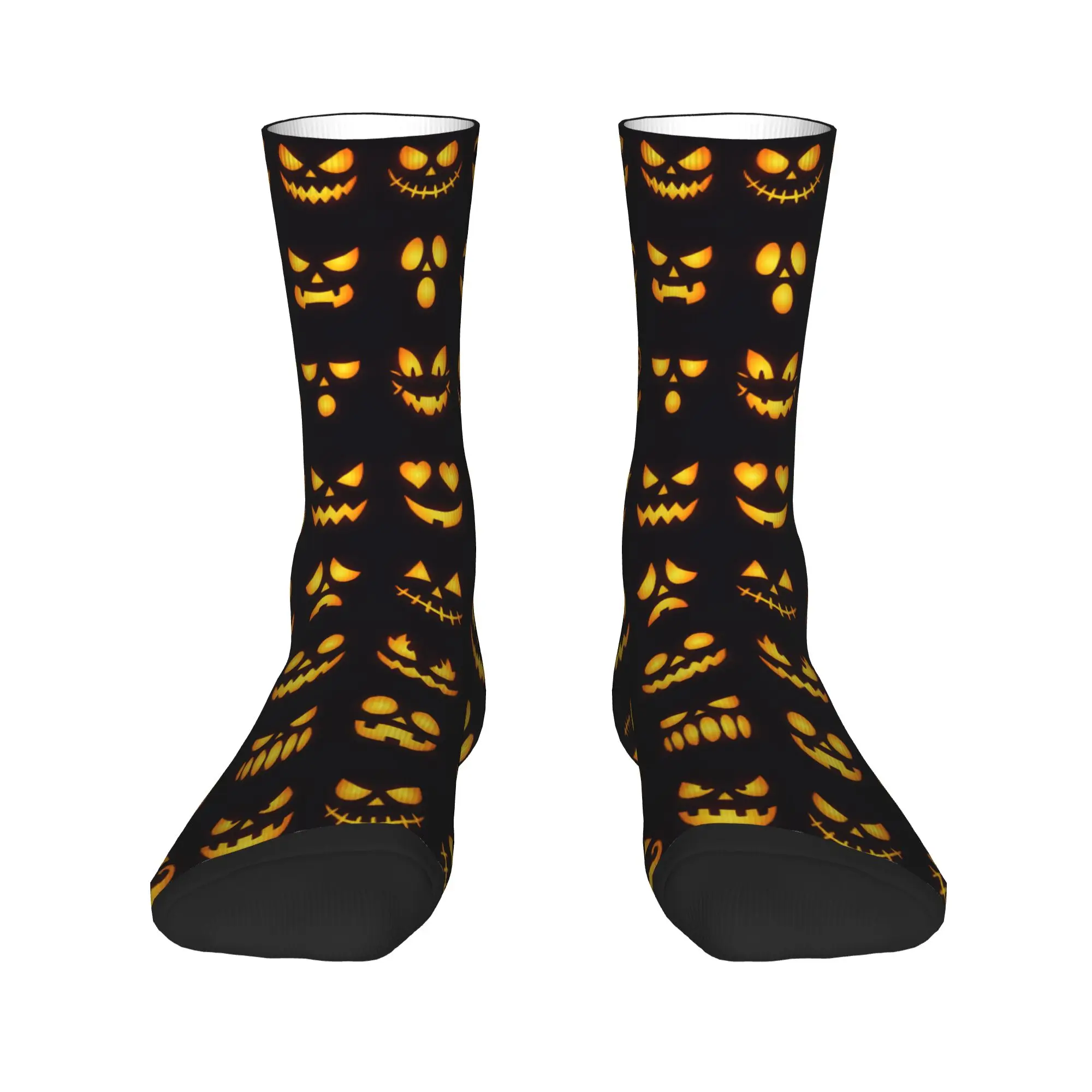 Men's Socks Halloween Glowing Jack O Lantern Different Face Collection  Stockings Winter Breathable Socks Anti Skid Socks