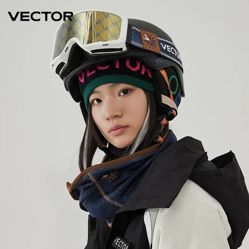 VECTOR Magnetic Ski Goggles Double Layer UV400 Anti-Fog Snowboard Glasses with Impact-Resistant Mask