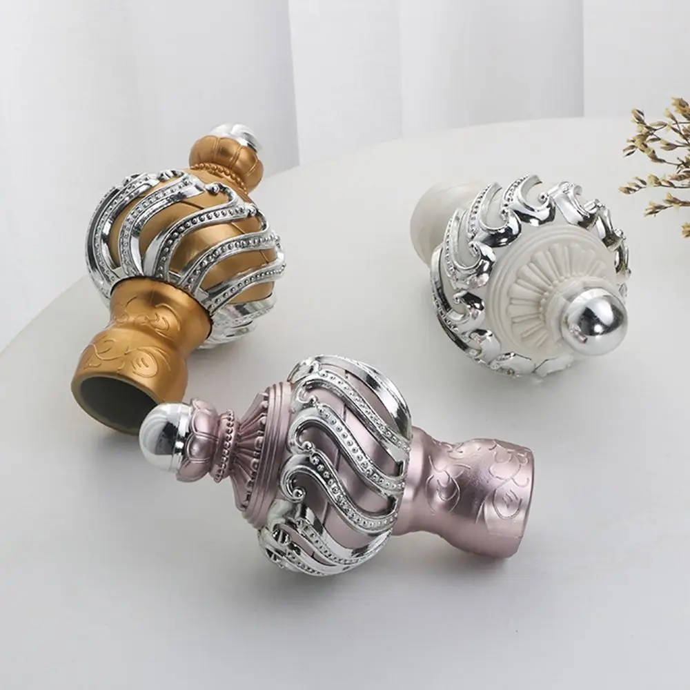 1Pcs Hardware Accessory Curtain Rod Decorative Head Plastic Drape Rod End Cap Cover Home Decoration European