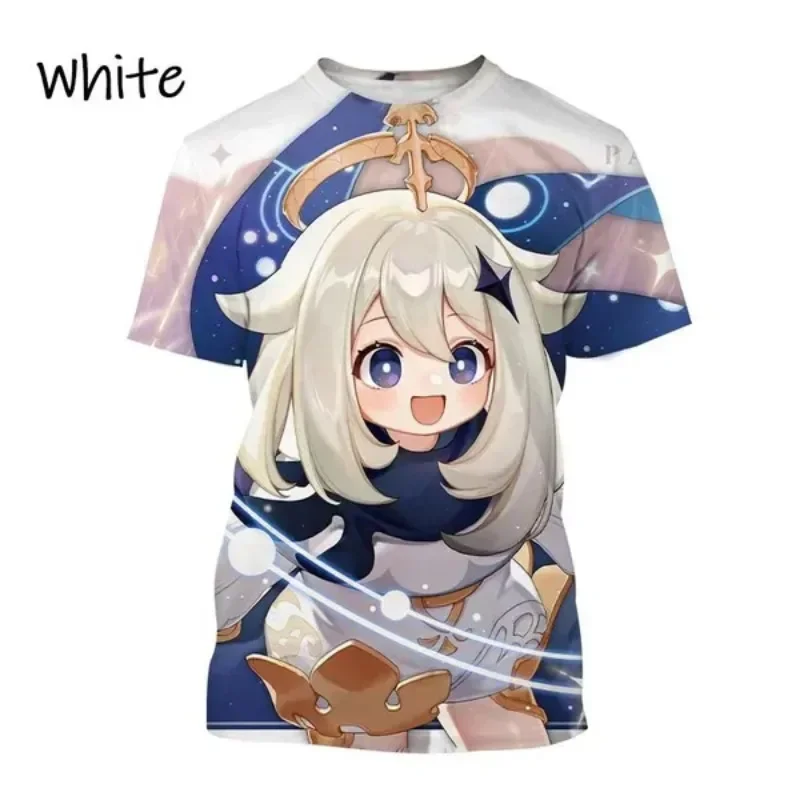 Anime Game Genshin Impact 3D Print T-shirt Woman Streetwear T Shirts Harajuku Tees Tops Women Girl Oversized Y2k Clothing