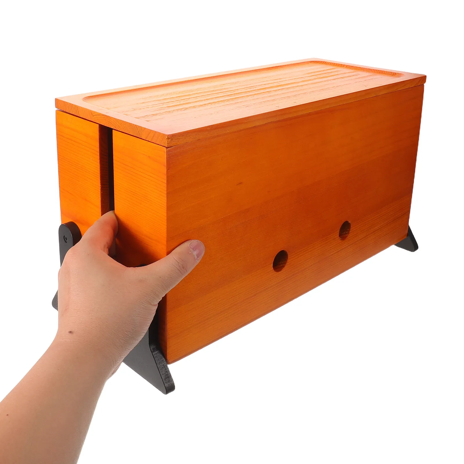 

Wooden Cord Hider Box Desktop Cable Management Organizer with Lid for Power Strips USB Cables Adapters Home Office Workspace