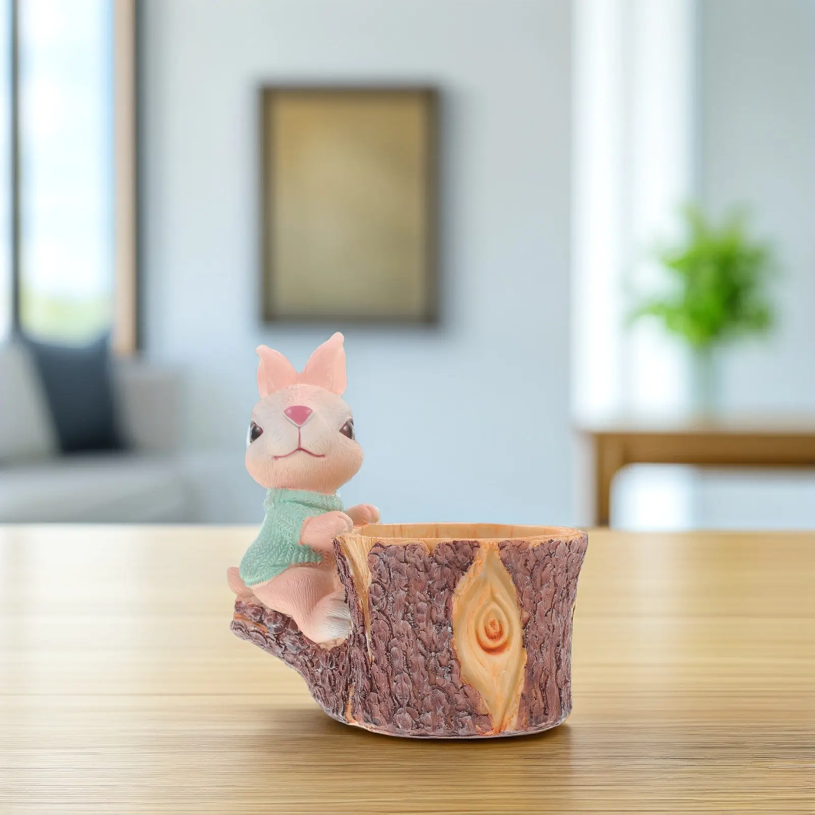 

Resin Rabbit Flowerpot Succulent Planter Pot Cute Animal Design Home Office Desk Bookshelf Garden Decoration Fresh Vibrant