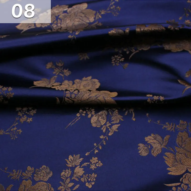 Jacquard Brocade Flower Fabrics for DIY Sewing Chinese Style Cheongsam Mongolian Robe Tibetan Robe Brocade Silk Fabric Material