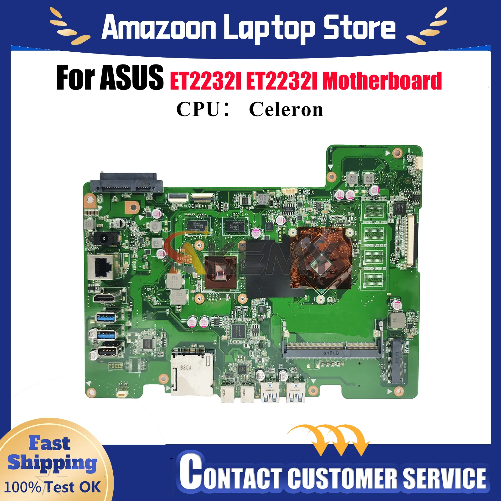 

ET2232I Laptop Motherboard For ASUS AIO ET2232 ET2232I Mainboard With Celeron CPU 100% tests OK fast shipping High quality