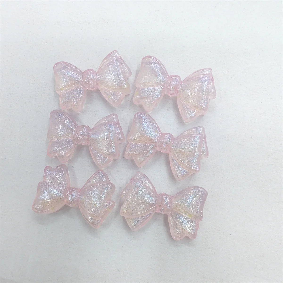 10pcs/set 30mm*19mm Shimmer Mermaid Bowknot Beads With Vertical Hole  For Bracelet Jewelry Making DIY  Handmade Material