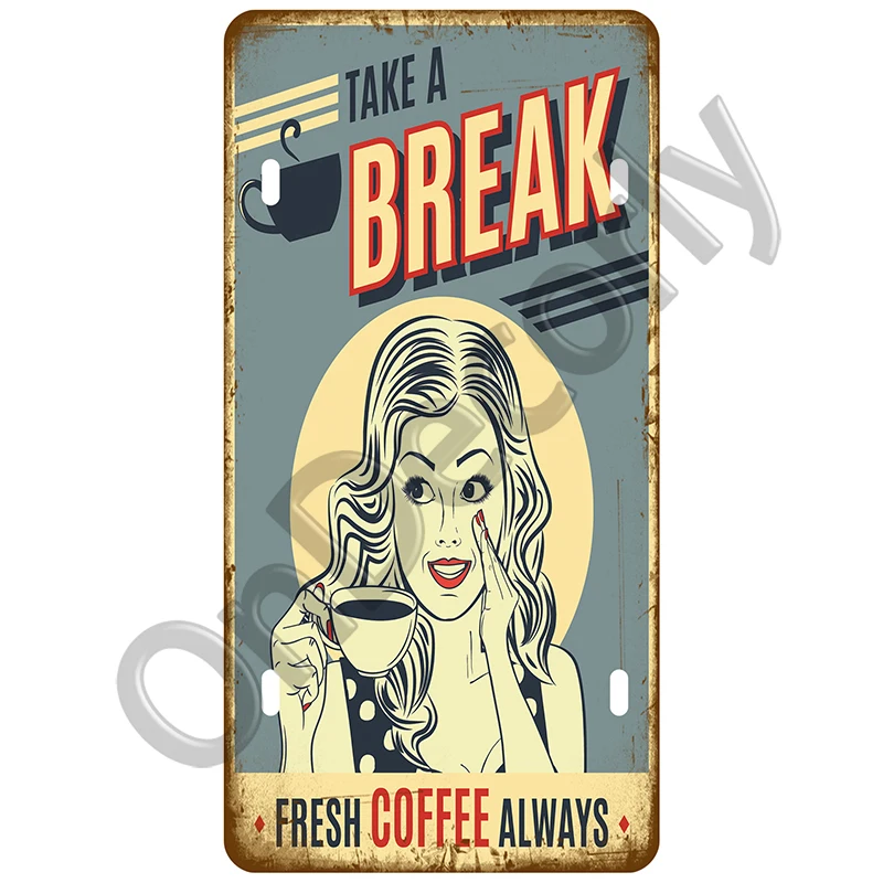 Cold Beer Wine Coffee Metal Signs Plate Plaque Vintage Tin Signs Home Decor For Man Cave Bar Pub Club Wall Painting Art Crafts