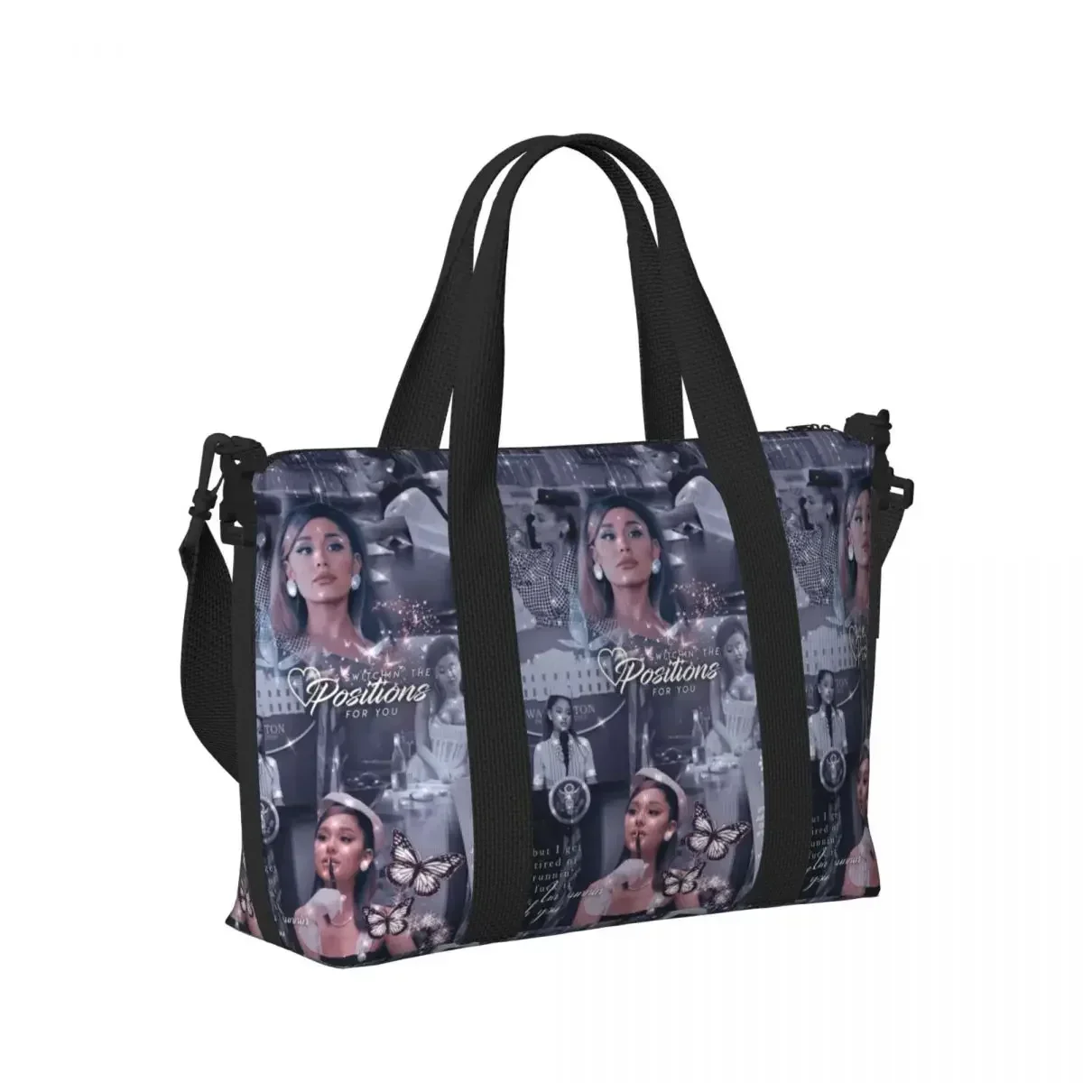 Ariana Grande Pop Music American Singer Beach Travel Bag Large Capacity Tote Bags for Sport Women Shopping Duffle Shoulder Bag