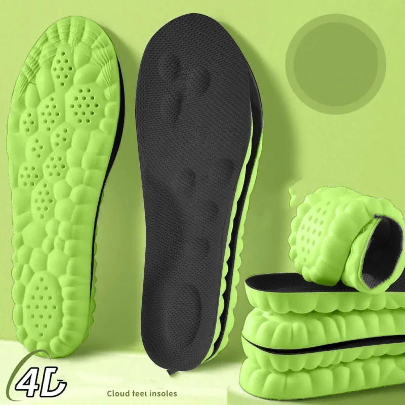 The 4D Cloud Food-feeling Insoles Are Not Tiring To Stand on For A Long Time Breathable Soft Elastic and Shock-absorbing
