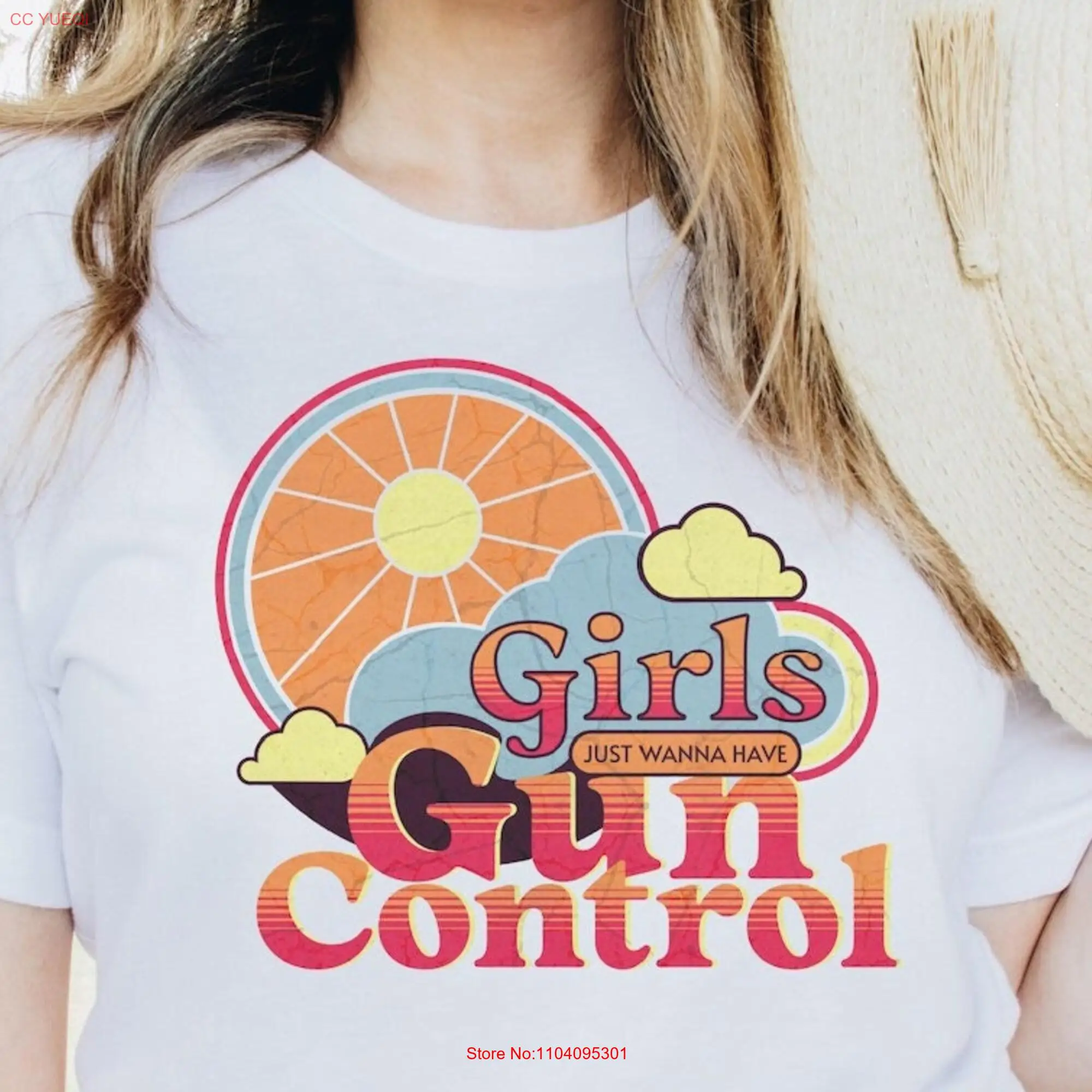 Gun Violence T Shirt Girls Just Wanna Have Control Reform Laws FeminisT Mass Shooting long or short sleeves