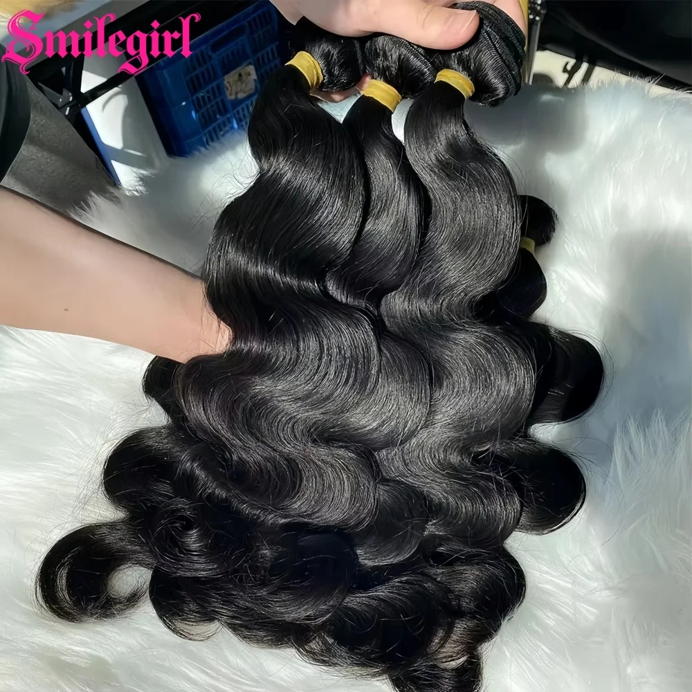 Body Wave 1/3/4 Bundle 32 Inch Wigs Human Hair Bundle Brazilian Virgin Hair Weave Bundles Natural Black Color Hair Extensions For Women