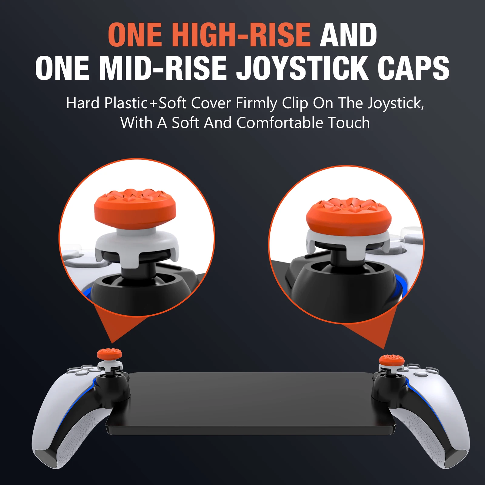 Button Cap Cover 2 Thumb Stick Caps for Playstation Portal Anti-Slip Joystick Cap Analog Stick Cover 1 Pair for PS Portal