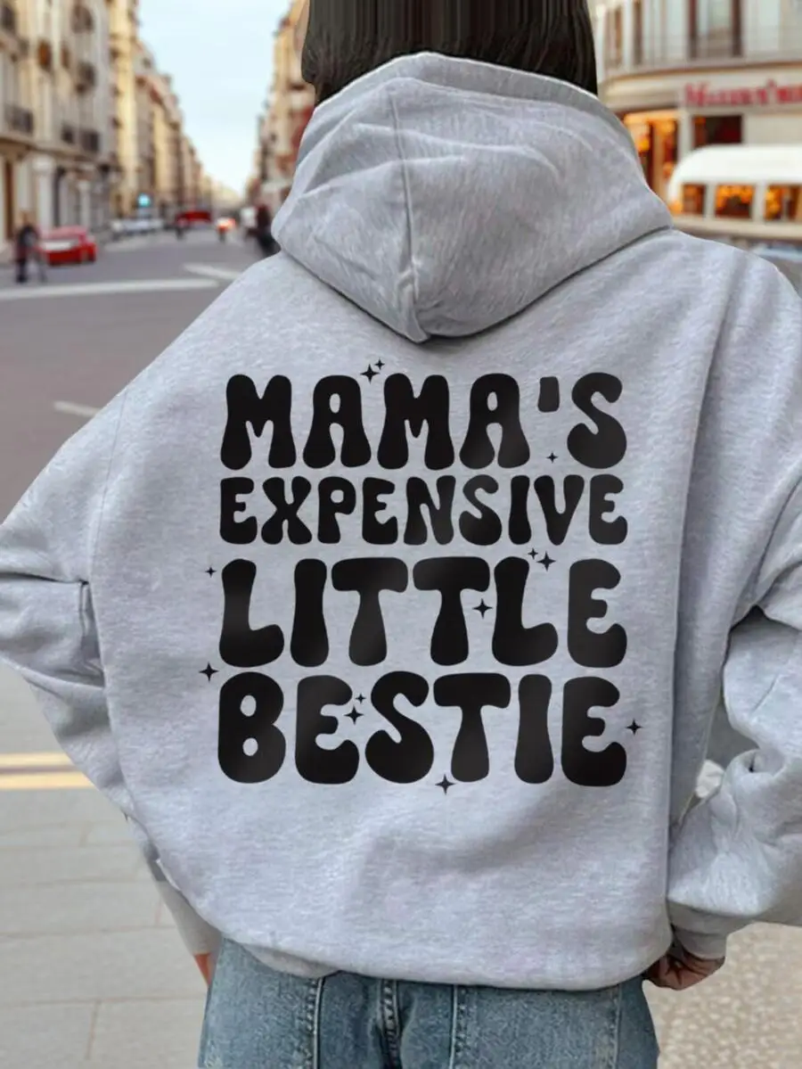

Gray Casual Printed Hoodie for Kids - Fun Graphic Back Design, Warm & Cozy Long Sleeve Sweatshirt