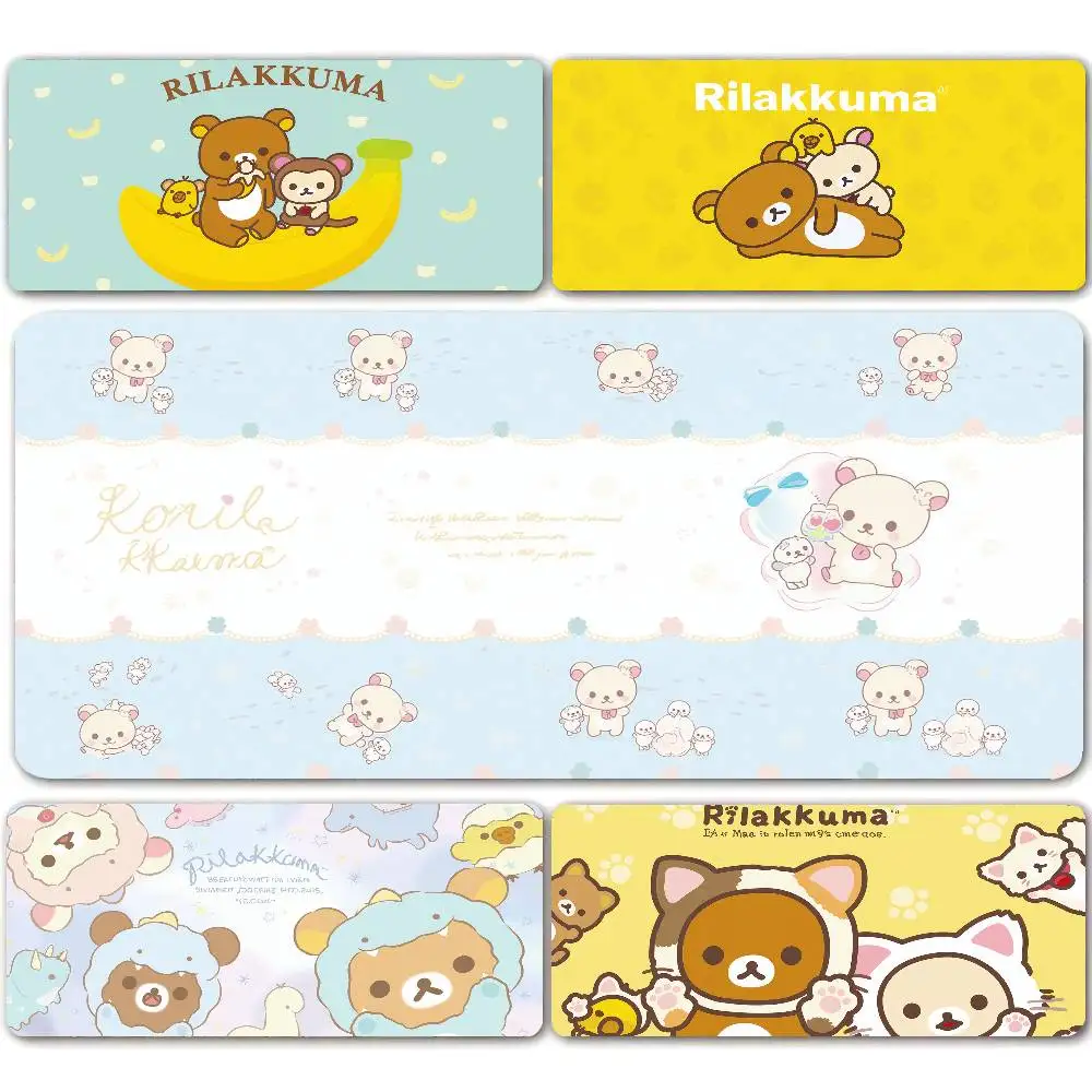 Cute-style rubber mouse pad, non-slip mouse pad, pink Rilakkuma anime desk mat, office computer accessory, desktop mouse pad