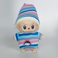 17cm clothes For Labubu Outfit Accessories Korea Kpop Labubu Idol Sitting Party V1 V2 Autumn onesie hat set Clothing waist bag