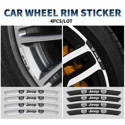 4Pcs Car Wheel Rim Aluminum Sticker Hub Rims Styling Decals Auto Accessories For JEEP Renegade Patriot Weangler Cherokee Compass