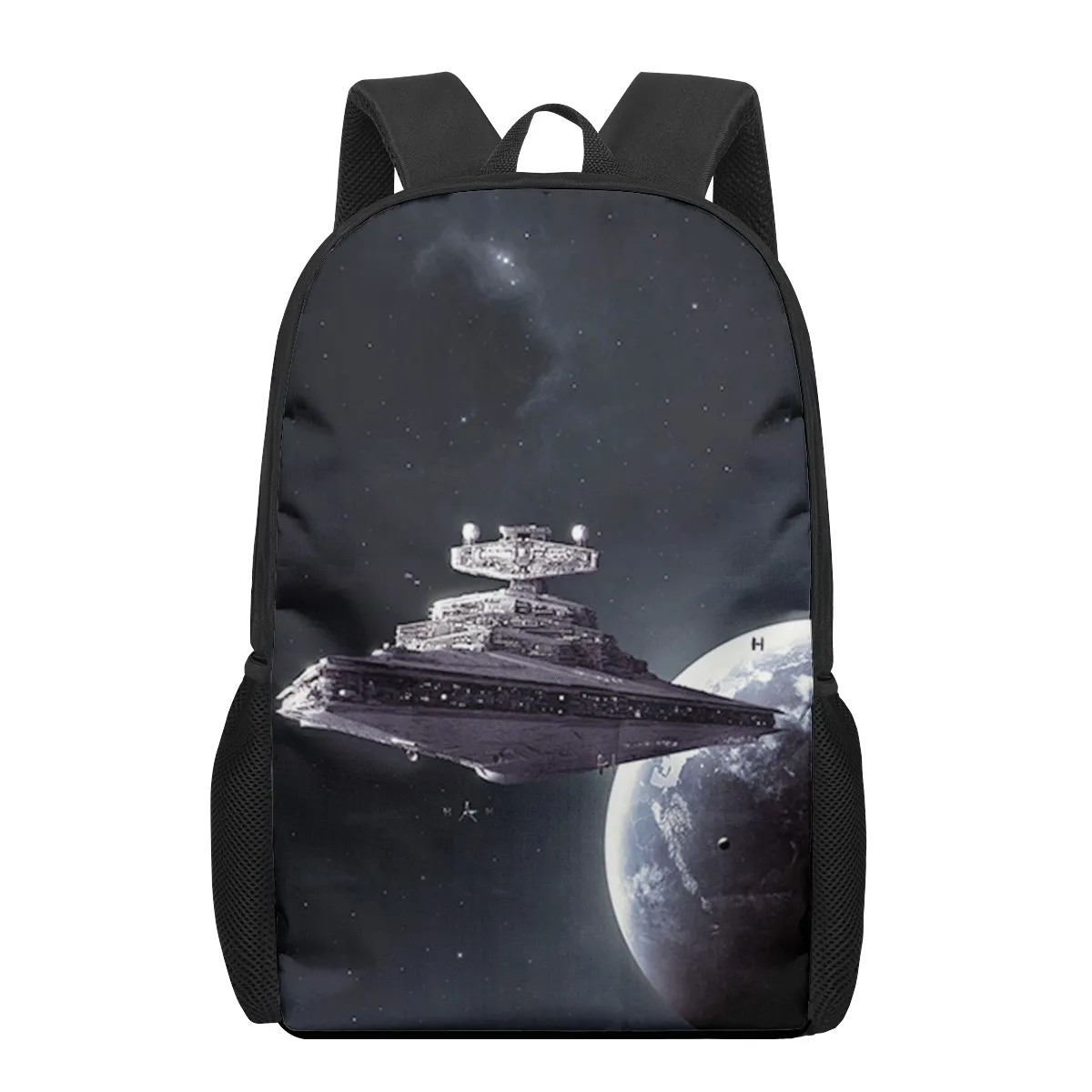 

Outer Space Spaceship UFO Print School Bags for Boys Girls Primary Students Backpacks Kids Bag Satchel Large Capacity Backpack