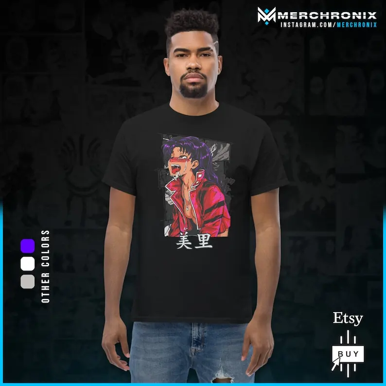 T-shirt Anime Neon Genesis - Misato COLORED