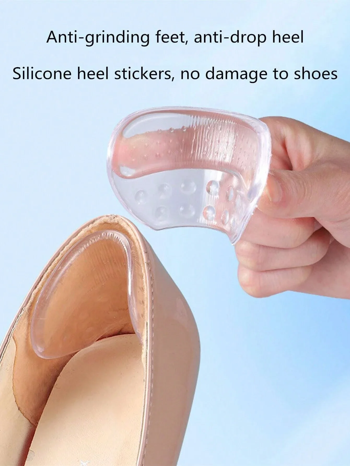 

Silicone Heel Pads Anti-Slip Cushion For High Heels Flats Comfort Wear-Resistant
