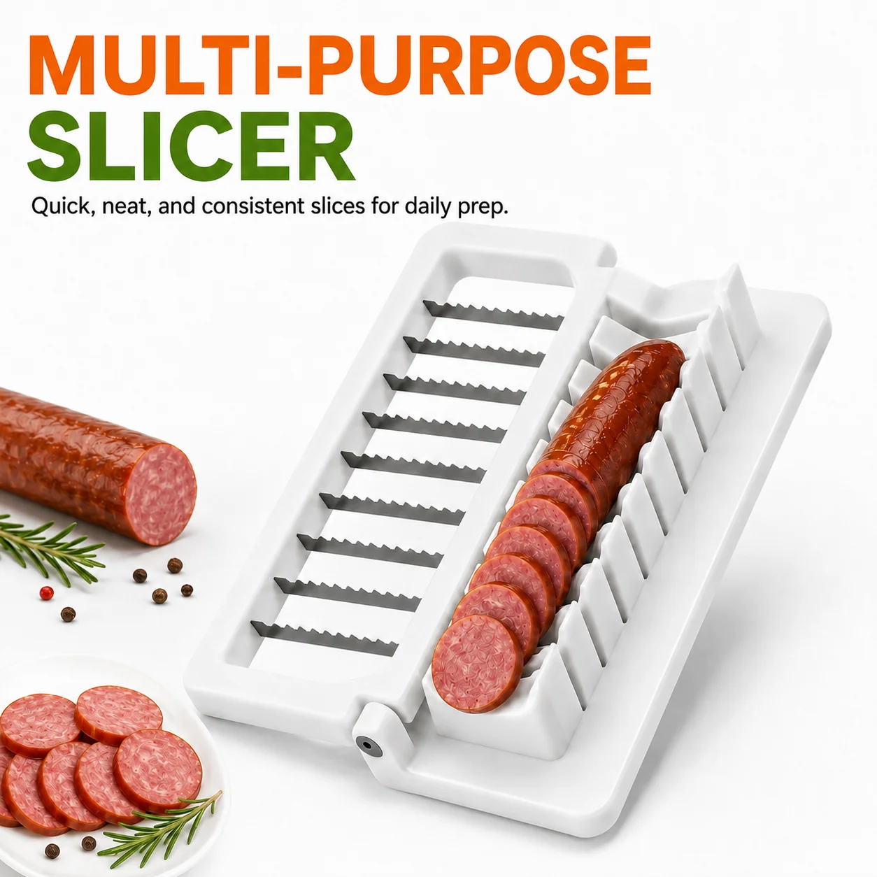 Uwhise One Press Banana Slicer Wavy Cucumber Chopper Food Grade Plastic Sausage Cutter For Kids Snacks Party Platter Gadgets