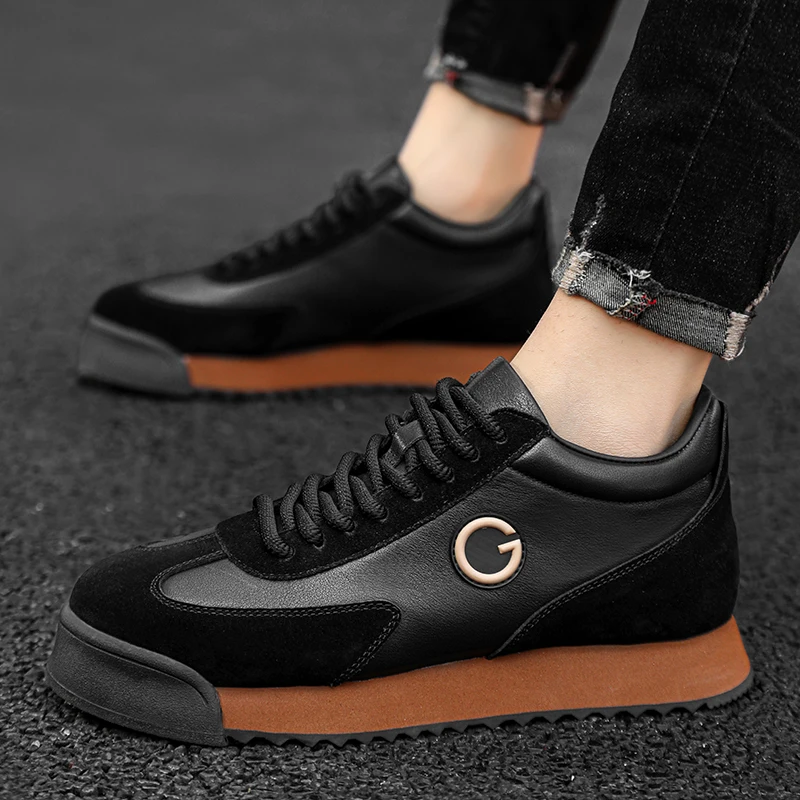 Herren Retro Color-Block Sneakers, Wildleder-Patchwork-Leder Freizeitschuhe, Modische Herren Outdoor-Sport-Trainer – Detail 6