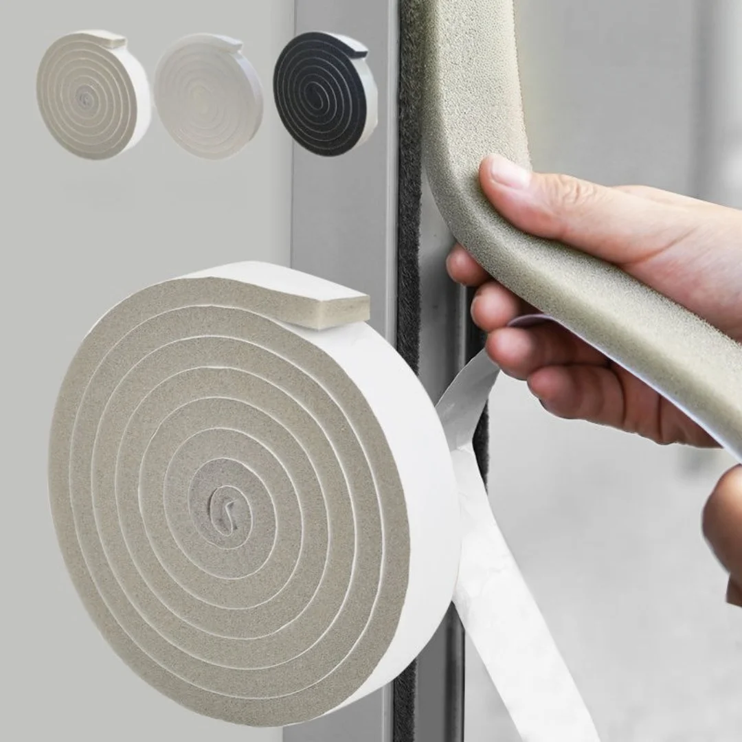 2pcs 2m/78.74inch Door And Window Sealing Strips,  Soundproofing Door And Window Foam Soundproofing Tape