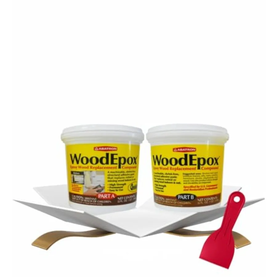 

Abatron Liquid Wood and Epoxy Kit 2 qt Bundle with Wood Filler Putty for Repair and Restoration — Gift Set (2 Items)