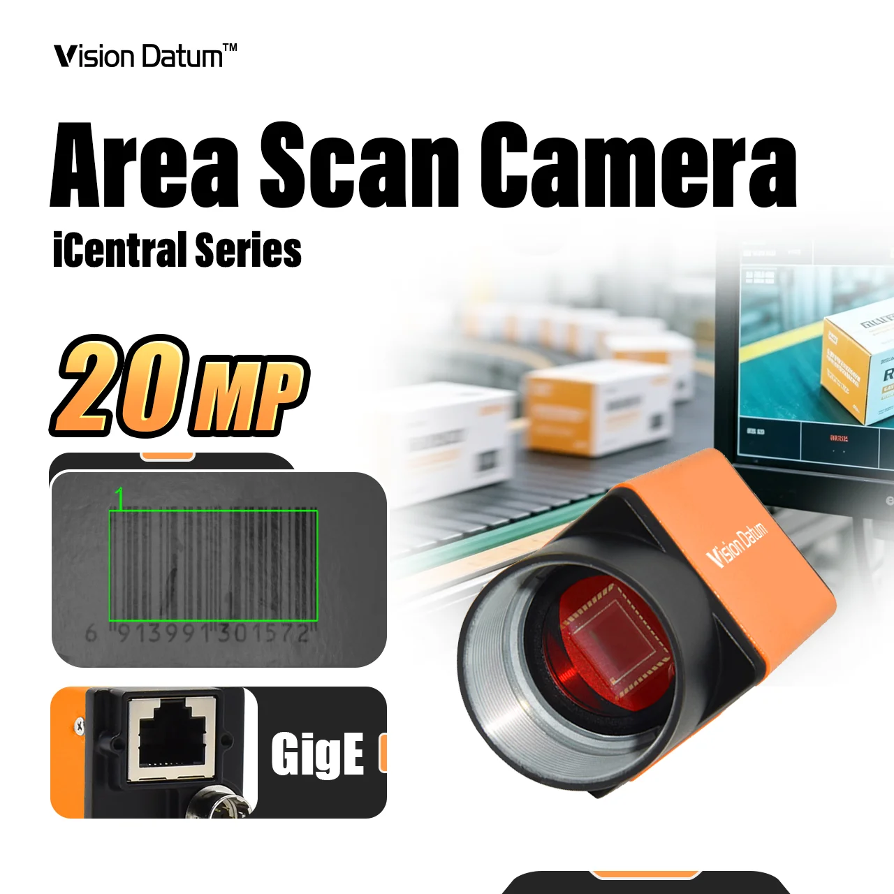 20MP IMX183 USB3.0 Camera 1 Inch 5472×3648 Ultra High Resolution C-Mount