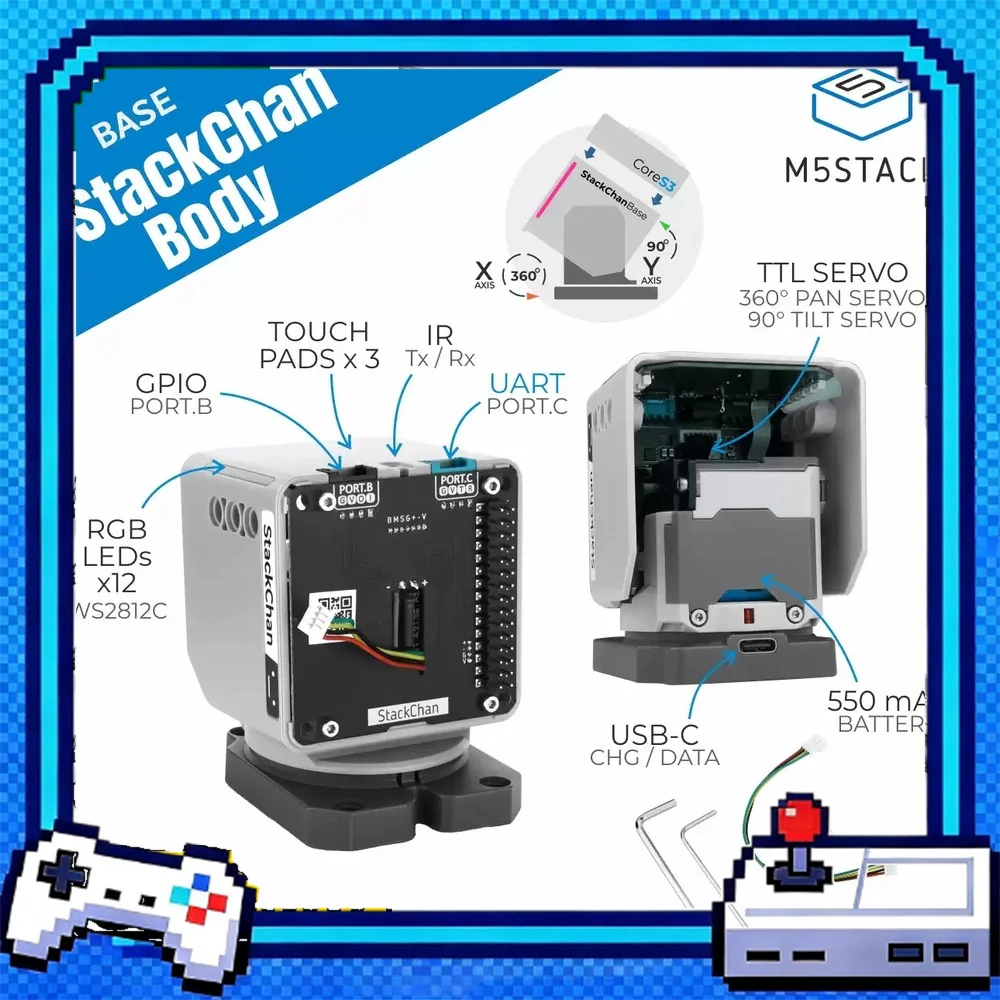 M5Stack StackChan Body Desktop Robot Body Repair Kit Smart Robot Chassis Replacement Parts
