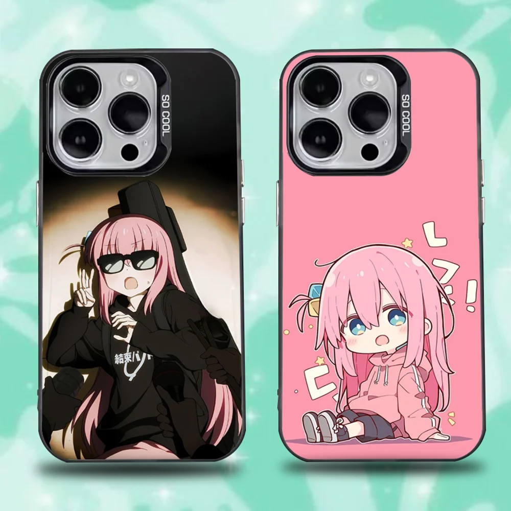 

Bocchi The Rock Kessoku Band Phone Case For iPhone 16,15,14,13,12,11,Pro,Max,Plus,Mini,XS,SE Anti Fall Black Matte Hard Bumper