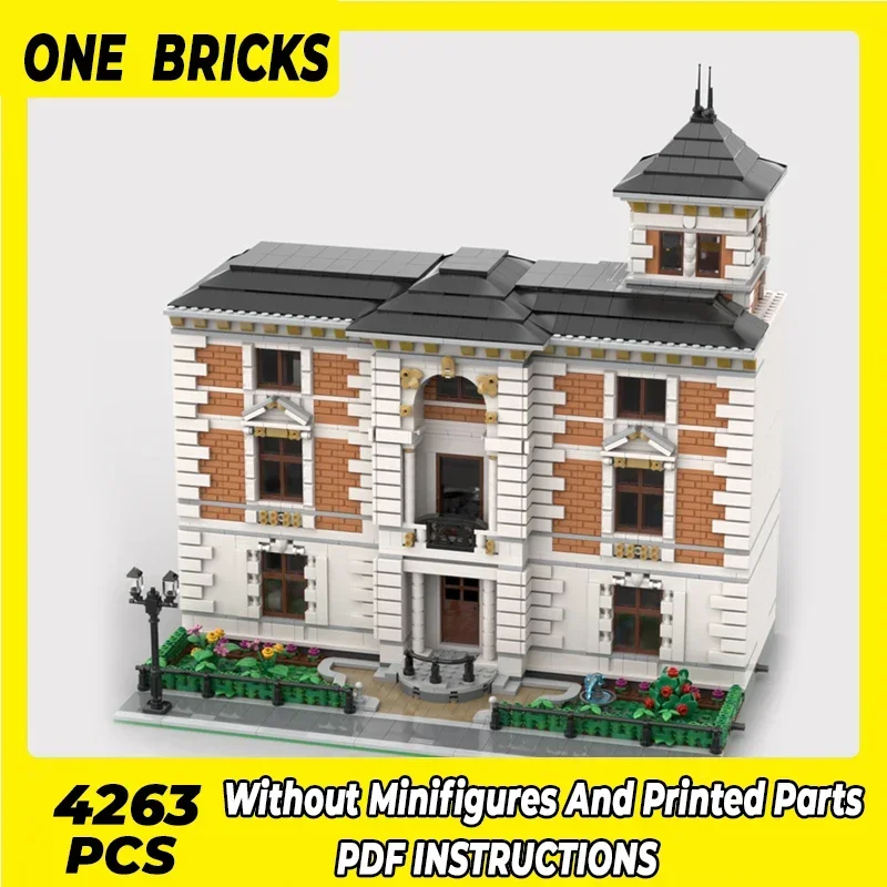 Moc Building Blocks Street View Model Urban Mansion Technical Bricks DIY Assembly Construction Toys For Childr Holiday Gifts