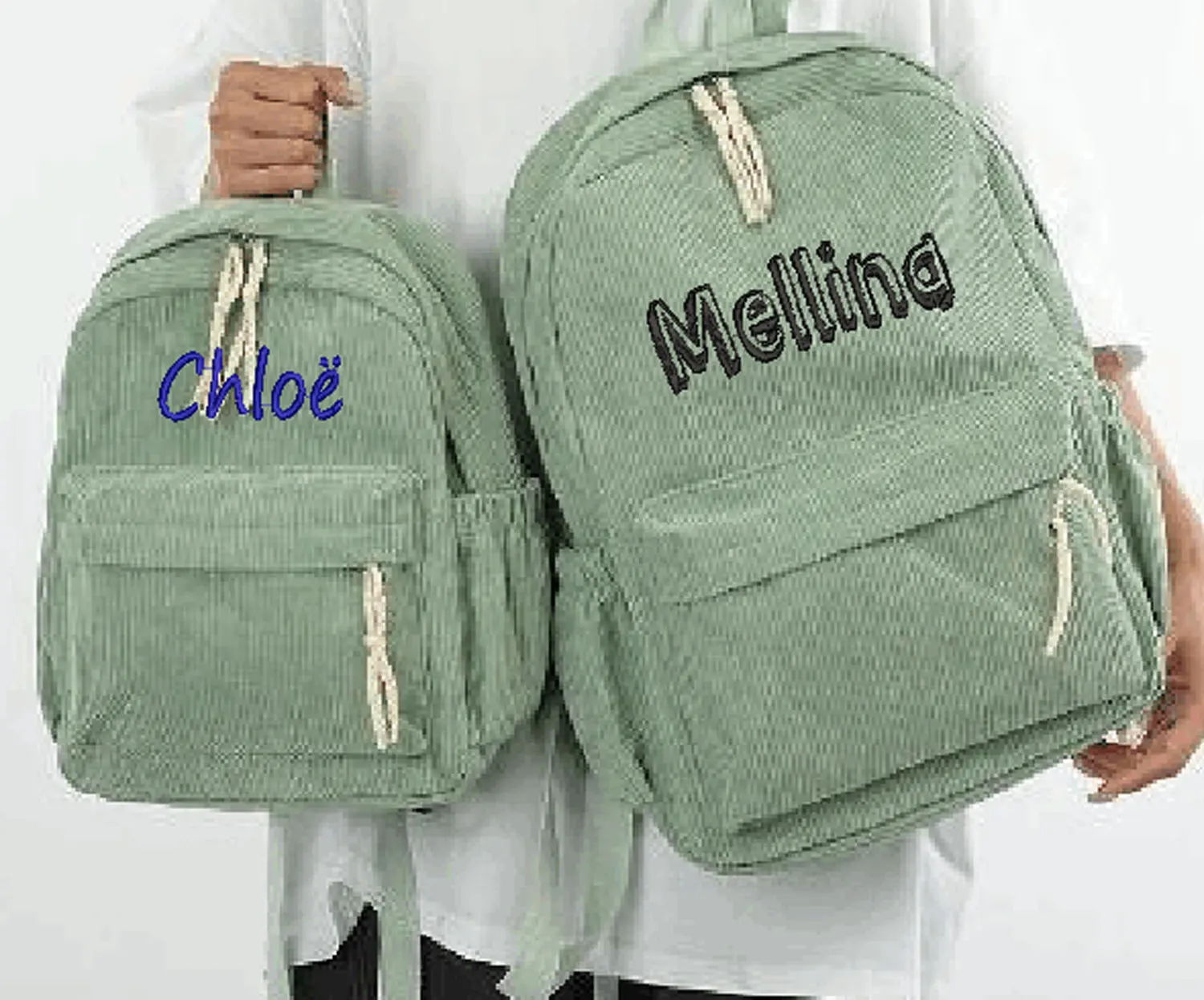 Custom Schoolbag 2025 New Fashion Corduroy Smooth Zipper Personalized Unique Name Large Capacity Travel Backpack Hiking Rucksack