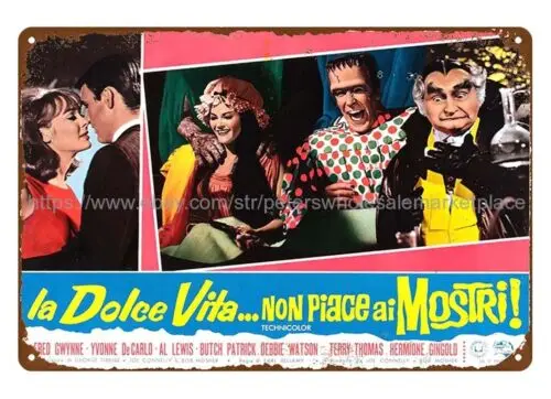 wall art 1967 THE MUNSTERS-MUNSTER, GO HOME Italian photobusta metal tin sign sign