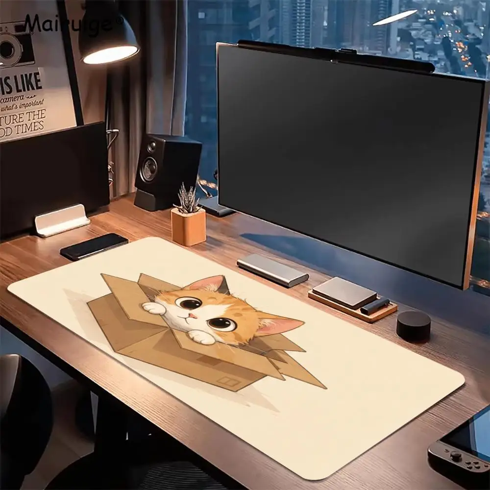 Cartoon Siamese Cat Mouse Pads Pc Accessories Desk Mat Desk Interior Setup Mousepad Gamer Playmat Room Decoration Big Mousepepad