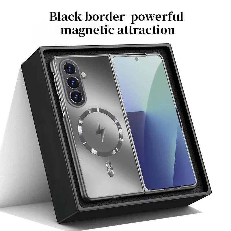 Plating Matte For Magnetic Case For Samsung ZFold7 Fold8 Fold 6 5 4 3 Fold 8 Wide Protection Cover For Z Fold5 Fold4