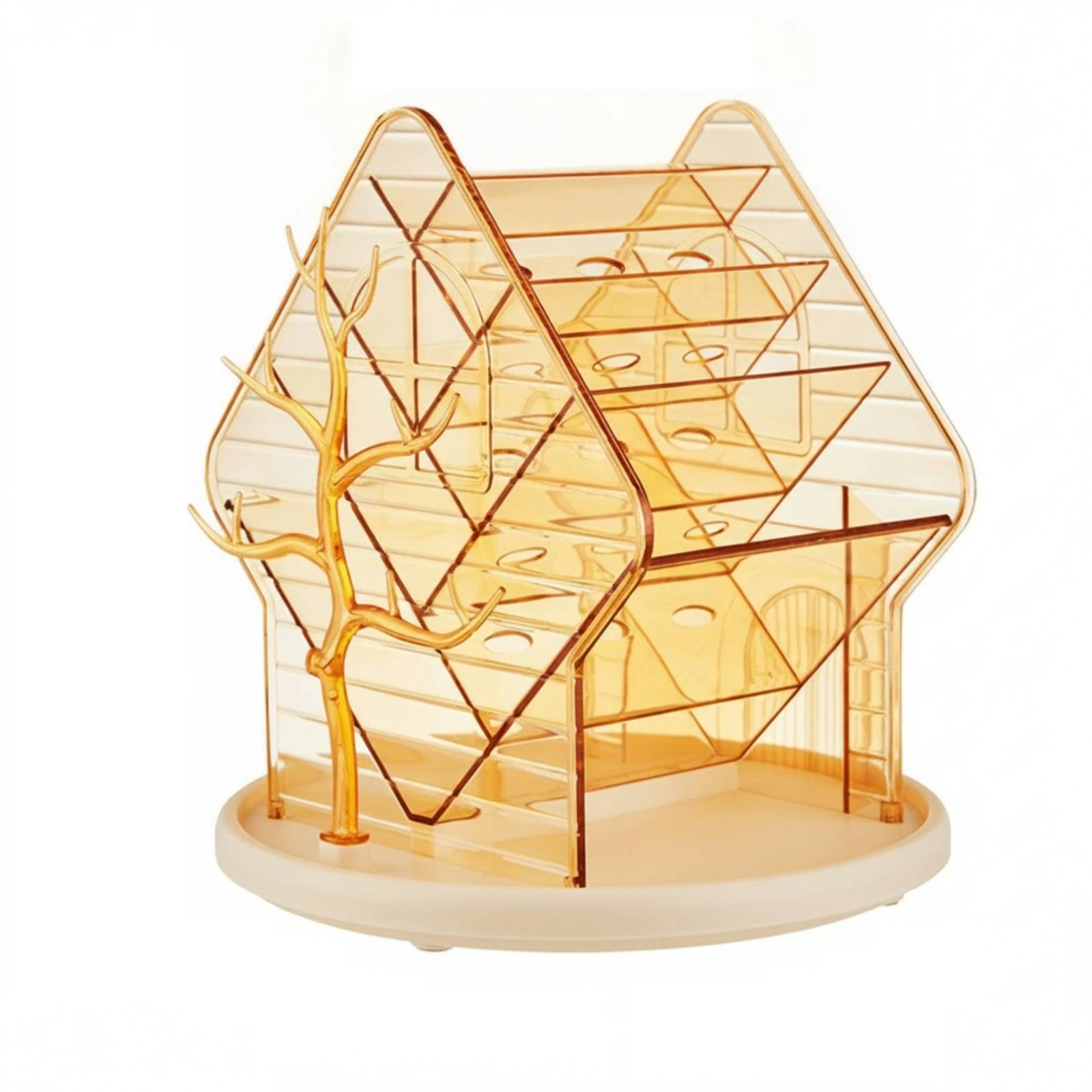 Rotating Cosmetic Organizer 360-Degree Rotating Makeup Organizer Makeup Multi-Tier Unit with Shelves Spinning Shelf Multi-Level