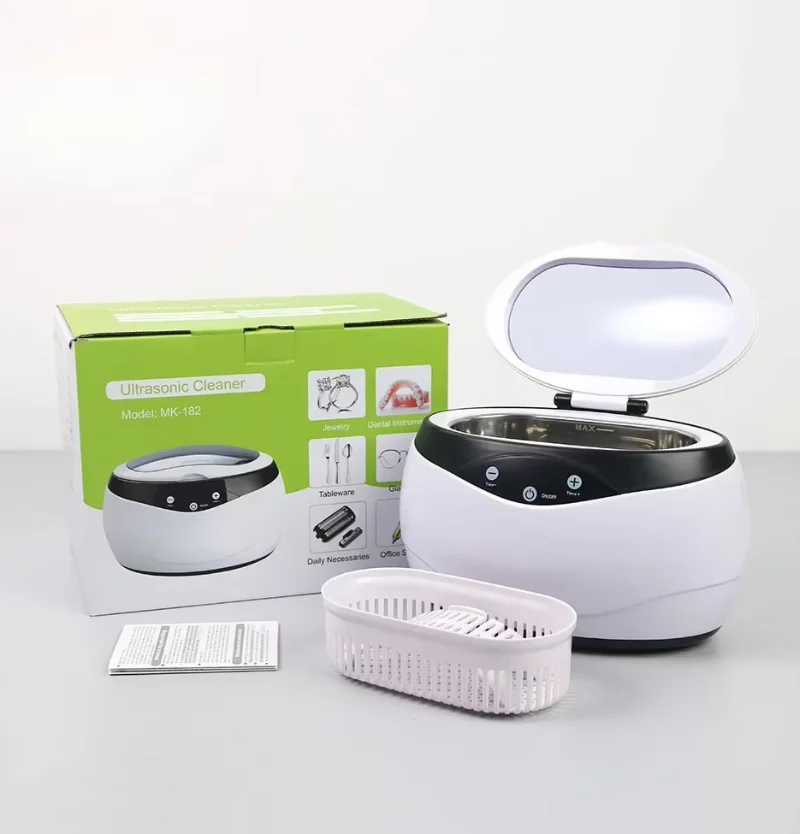 Ultrasonic Cleaner Bath For Household Jewelry Ultrasonic Cleaning Machine Wash Denture Jewelry Watch Manicure Nail Tools 650ML