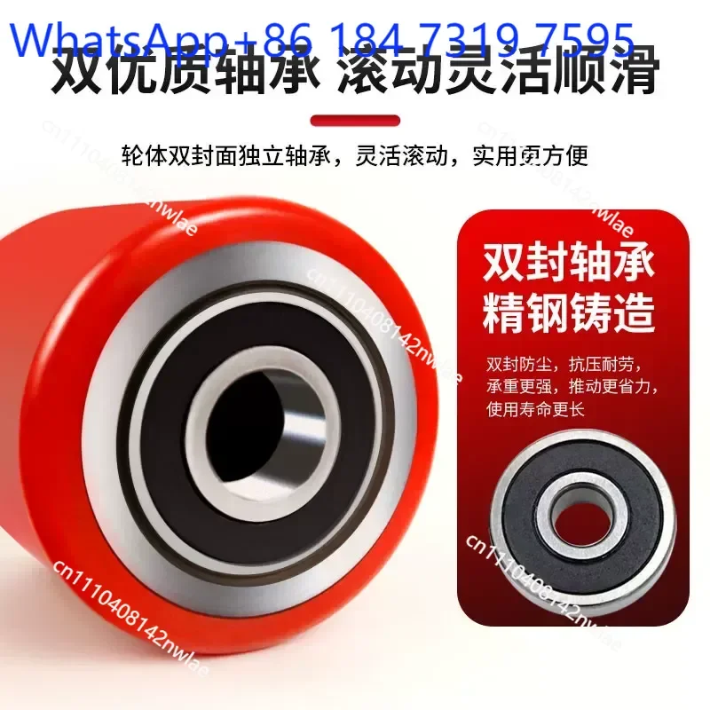 Forklift Wheel Assembly Manual Nylon PU Polyurethane Wheels for Hydraulic Lifting Hand Push Pallet Truck Caster Accessories