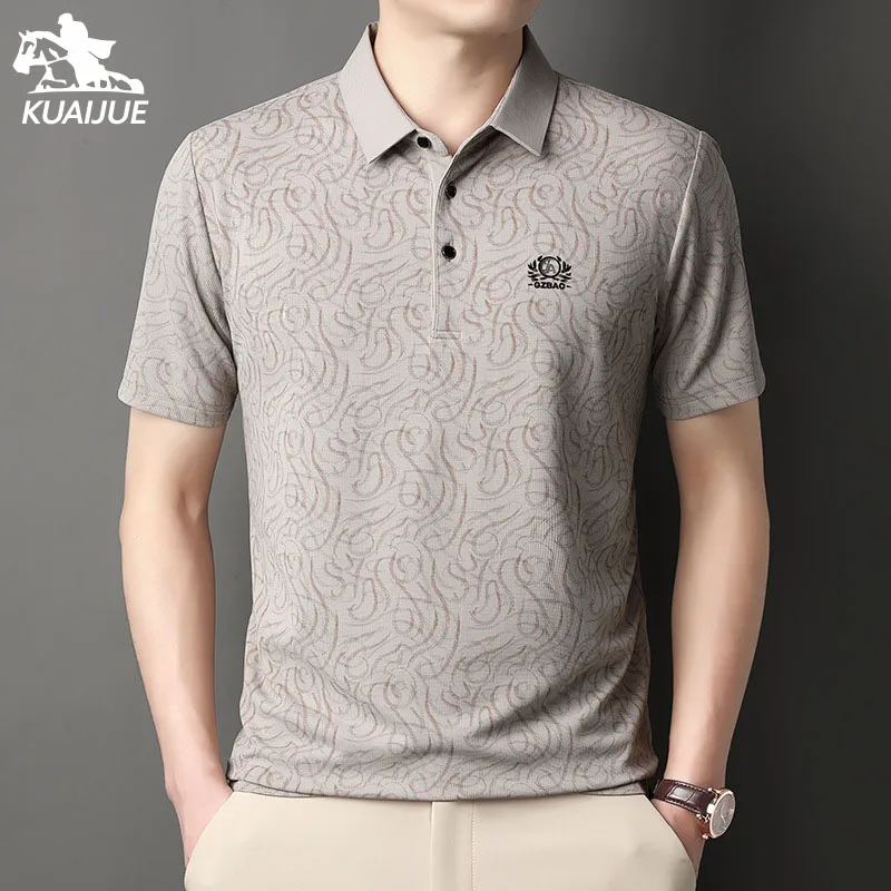 

Men's high quality summer new lapel men's short sleeve polo shirt Embroidery solid color business casual men's polo shirt M-4XL
