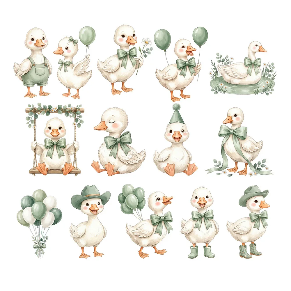 Cute Sage Goose Watercolor Party Decor Cutouts Backdrop Baby Shower Props Birthday Party Stand Up Props Sign Yard