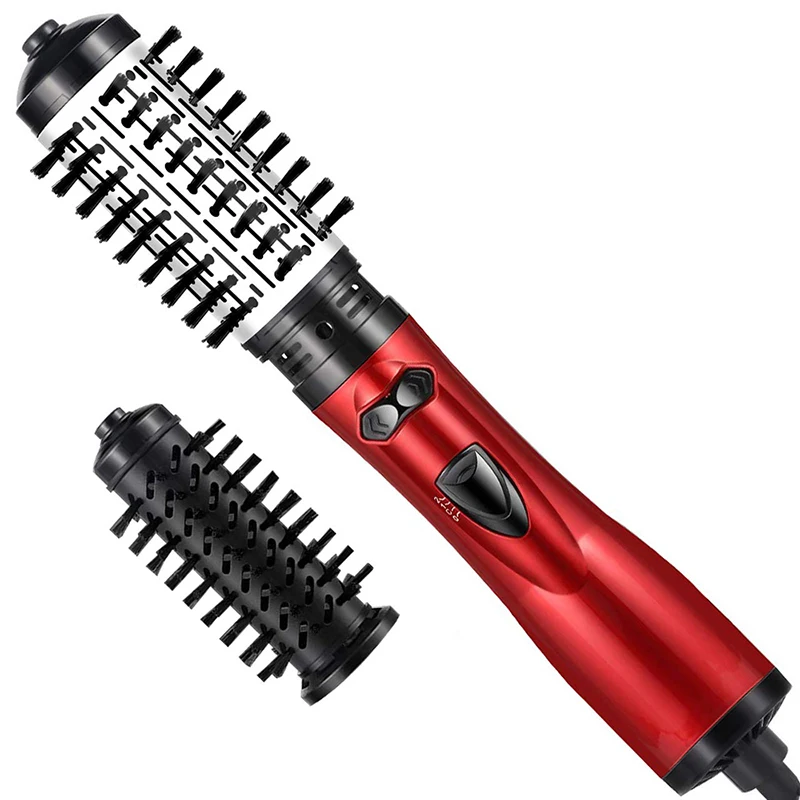 

Feature highlights:This Rotating Hair Dryer Brush features a one-step design with 2 gears and replaceable heads, offering versat