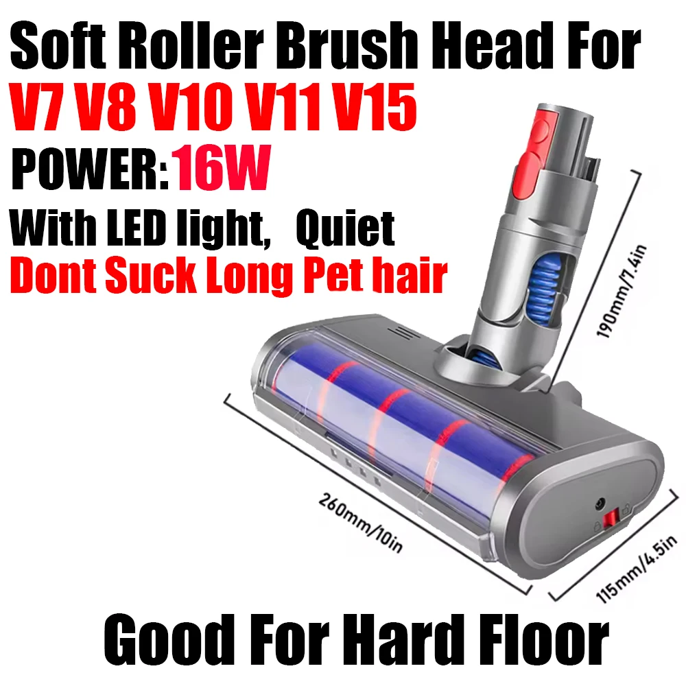 Vervangende borstel en filter voor Dyson V6 V7 V8 V10 V11 V12 V15 DC-serie stofzuigers, voor harde vloeren.
