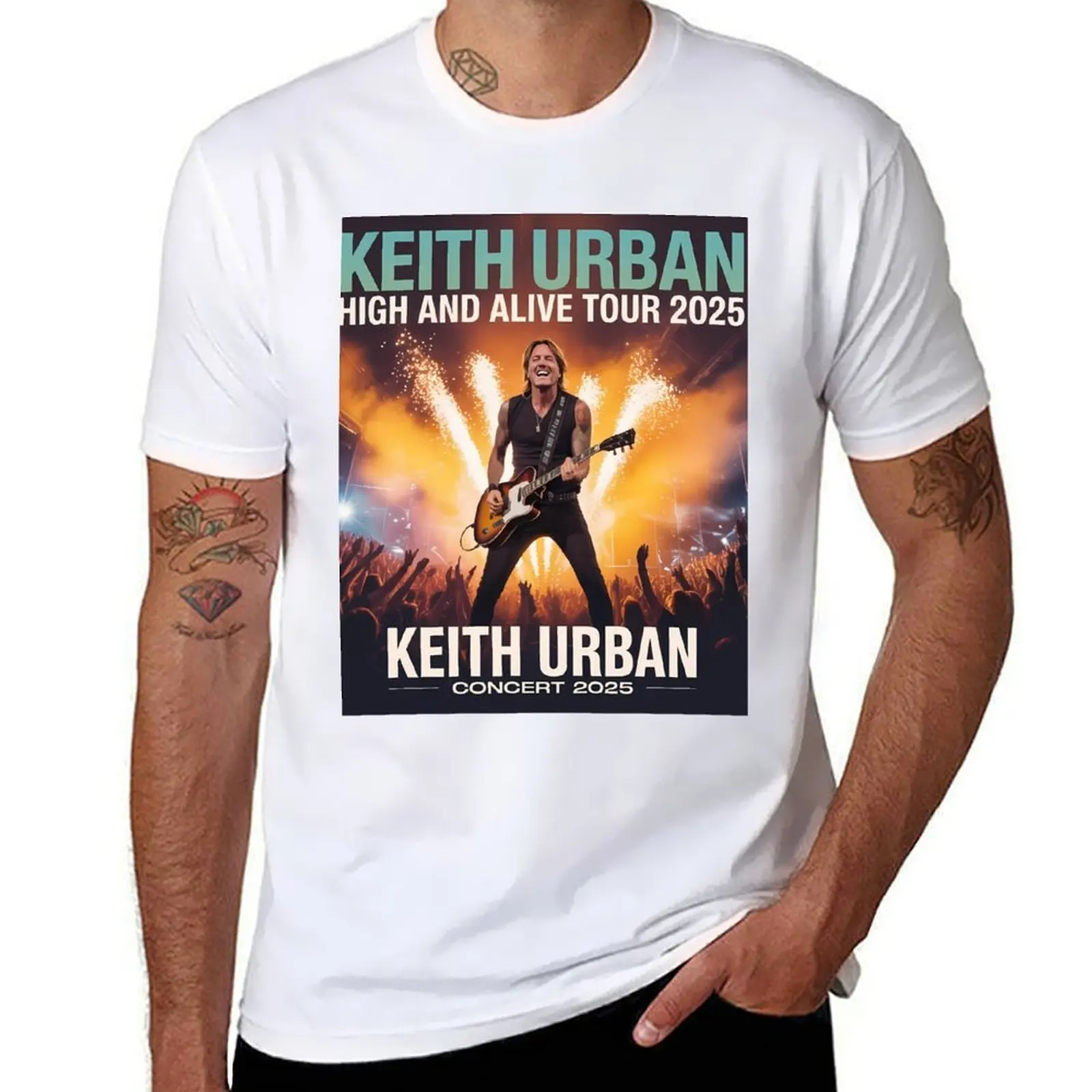 Keith Urban High And Alive Tour 2025 T-Shirt Sport Basic Moisture Wicking Tee