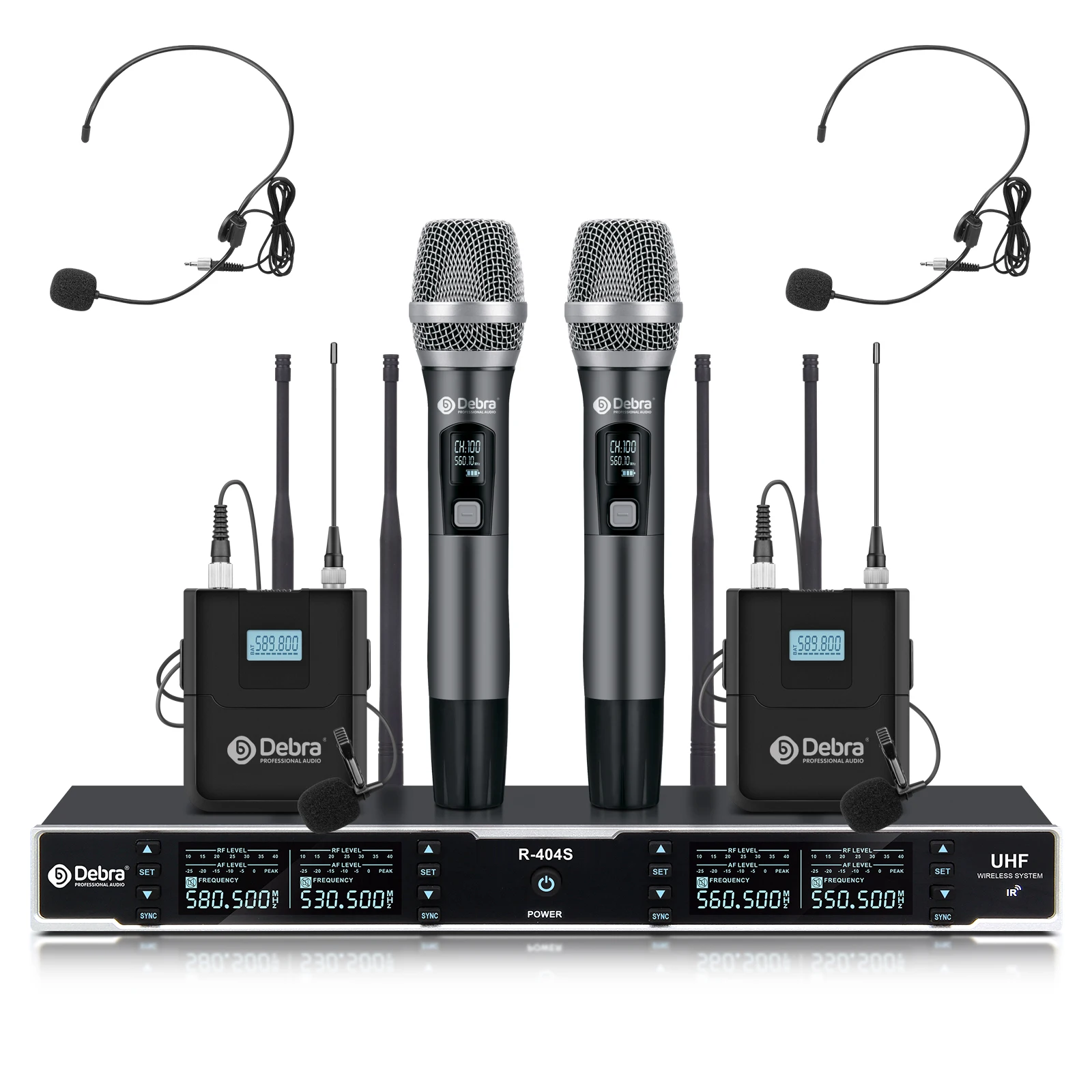 Debra R404 Professionelles drahtloses UHF-Mikrofonsystem, 80 m Übertragungsreichweite, für Bühnenauftritte und Online-Unterricht – Detail 21