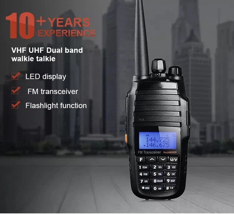 TYT TH-UV8000D-walkie-talkie de 10 vatios con accesorio, transceptor FM de doble banda, repetidor de Radio bidireccional, 136-174/400-520MHz