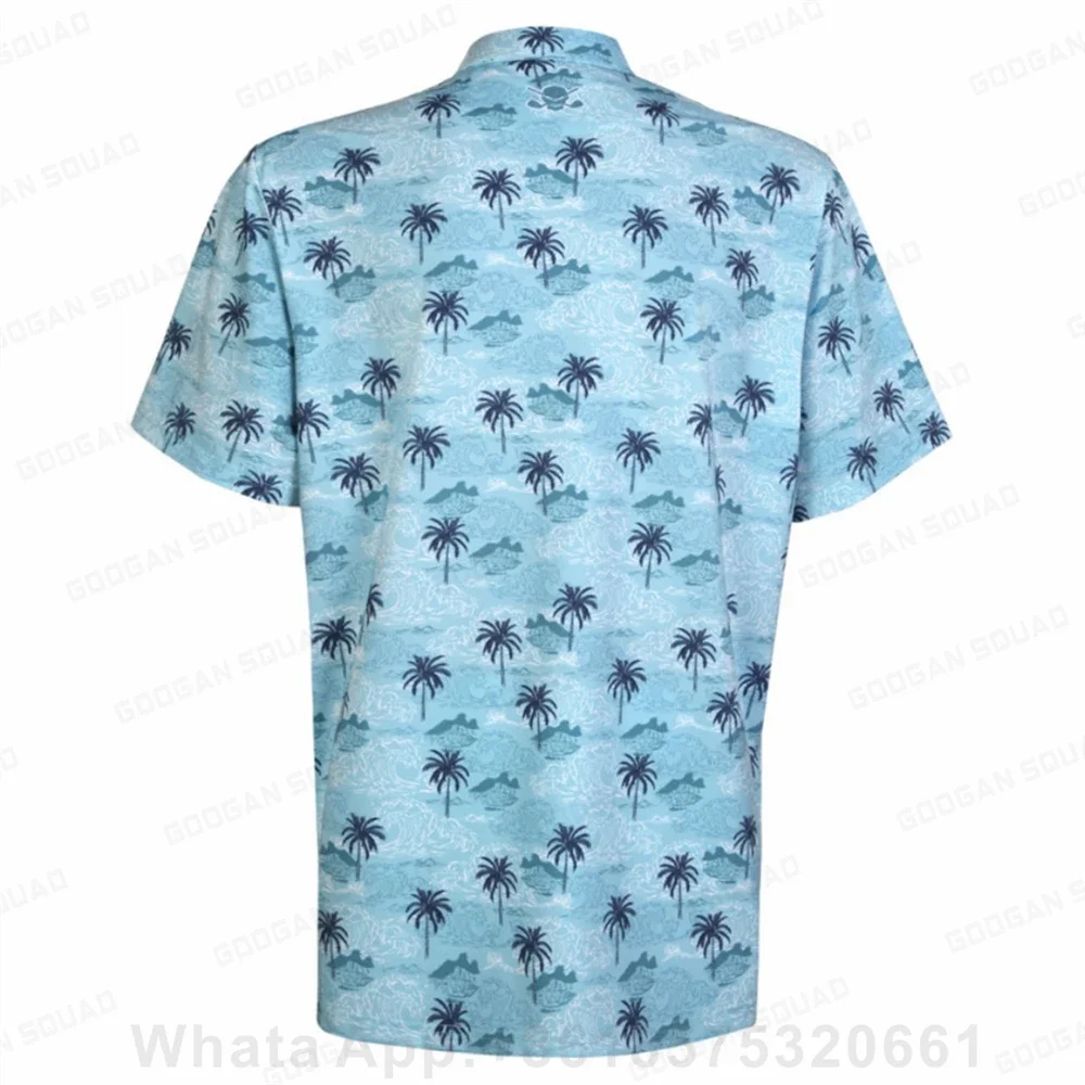 2023 Summer Men Golf Wear Floral Casual Print Fashion Polo Clothing Short Sleeve T-shirt Golf Course Sports Clothing Football