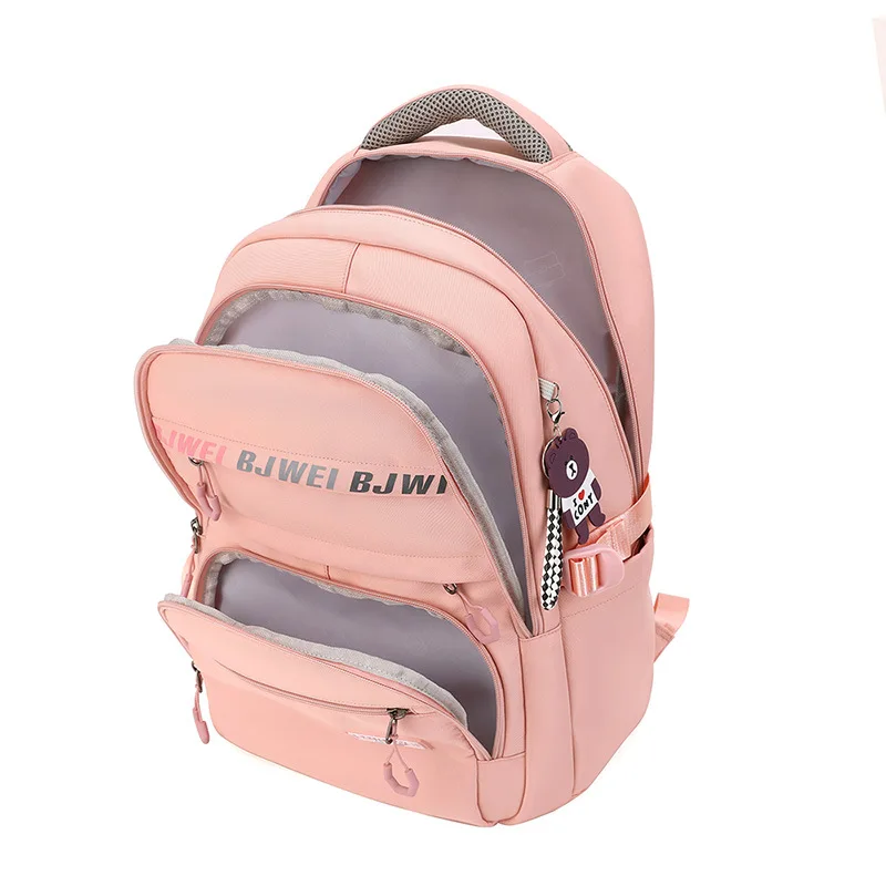 Girl School Backpack Youth Large Capacity Backpacks Nylon Schoolbag Daypack Multi Pockets Casual Rucksack Travel Bag