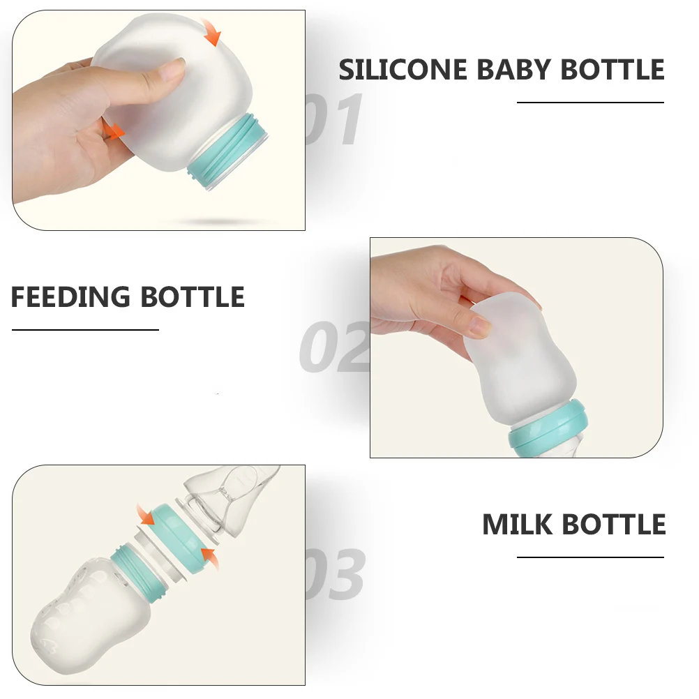 

Silicone Feeding Nursing Bottle Safe Healthy Durable Kids Gift No Leak Easy Assemble Multifunctional Baby Milk Bottle